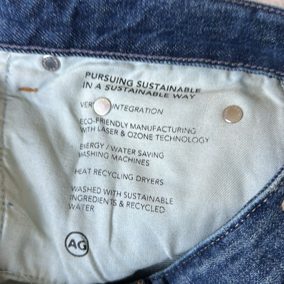 AG Kinsley High Rise Pop Crop Button Fly Blue Size 29 - Picture 8 of 8